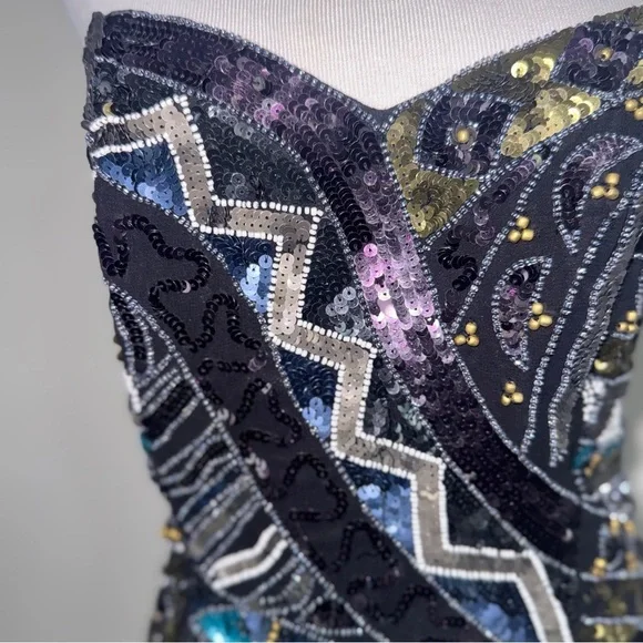 ethiopian traditional dress blue French Connection Black Floral Sequin Dress Size 10 – The Wardrobe